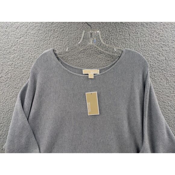NWT Michael by Michael Kors Pearl Heather Gray Women's 1X Tunic Sweater - Picture 2 of 16